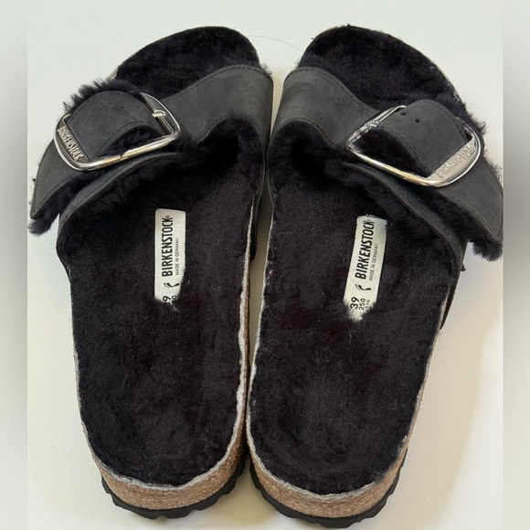 Birkenstock Womens Madrid Big Buckle Shearling Sandals Sz39 (New without box) - Picture 3 of 7
